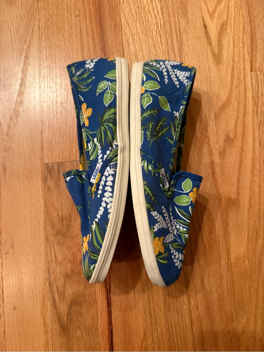 VANS Off The Wall LO PRO Slip-On BLUE Tropical Floral CANVAS Sneakers W 8 M 6.5